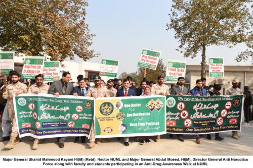 NUML hosts special anti-drug awareness Campaign in Collaboration with ANF