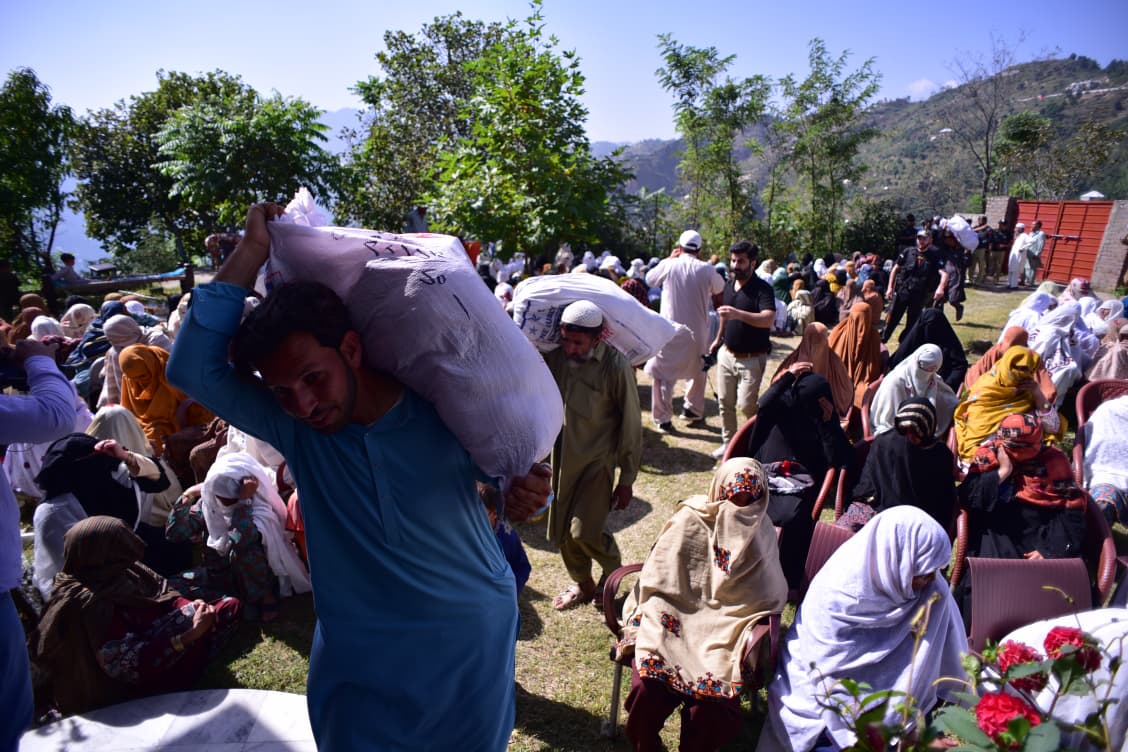 Chairperson BISP distribute relief good to Flood Victims in Buner