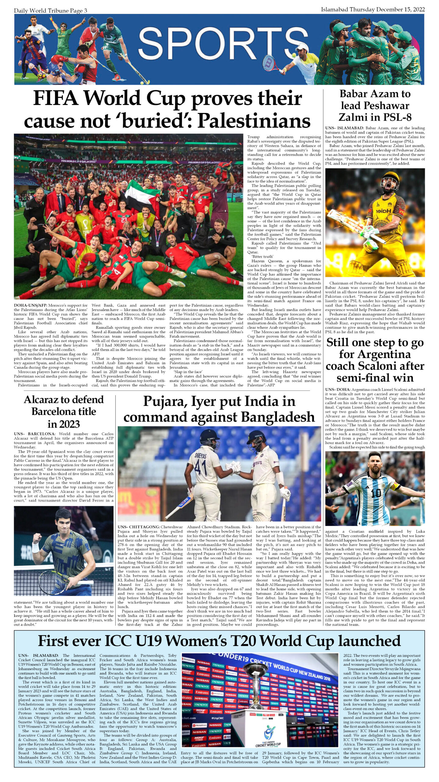 World Tribune Today Epaper Page 3 15-12-2022