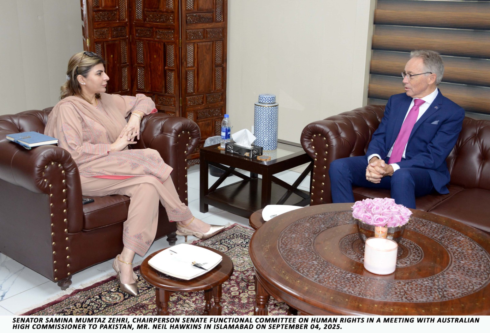 Senator Zehri meets Australian HC; Calls forpeace in Balochistan, economic opportunities through mining and development