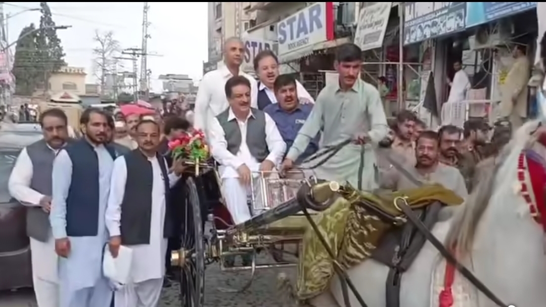 Unique Protest in Haripur: PTI leaders ride horse carts against fuel price hike