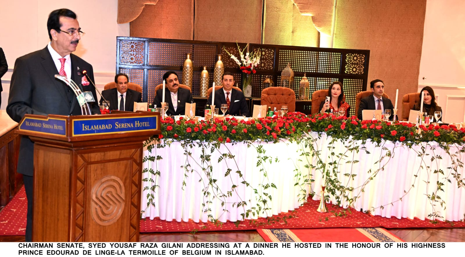 Chairman Senate hosts reception in honour of Belgian Royals delegation