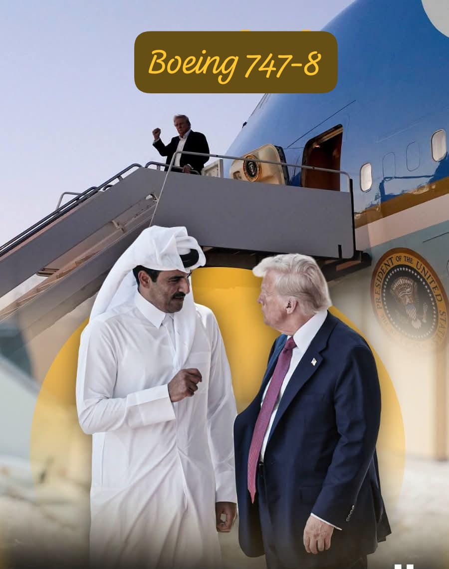 Trump Inspects Qatari-Gifted Boeing 747-8, Praises It as “The Most Beautiful Aircraft in the World”