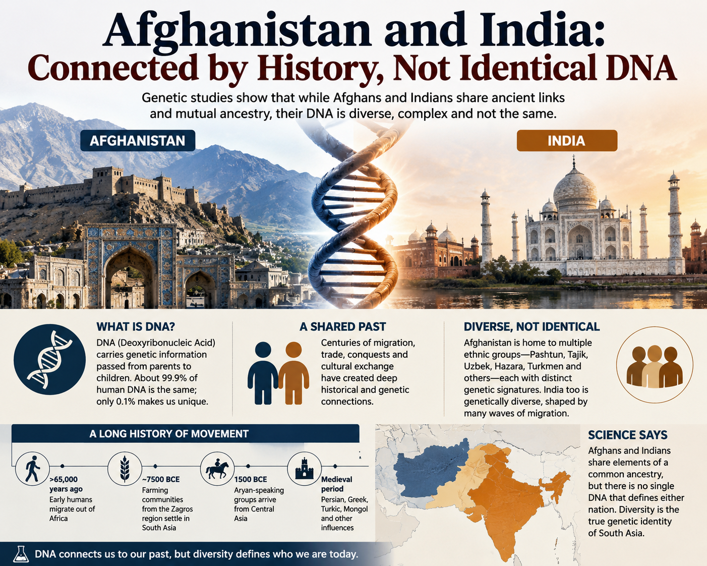 Afghanistan,India: Connected by History, Not Identical DNA