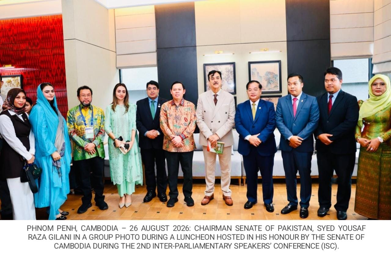 Chairman Senate Gilani attends luncheon hosted by Senate of Cambodia, underscores peace as core focus of ISC