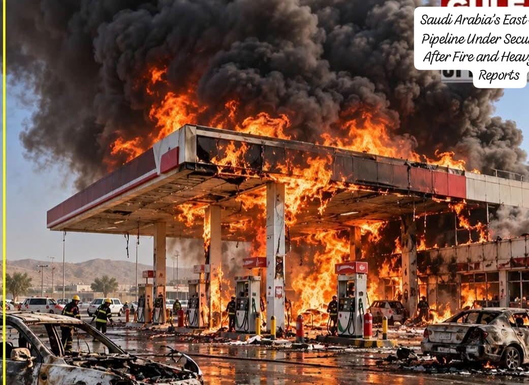 Saudi Arabia’s East-West Oil Pipeline Raises Security Concerns After Reports of Fire and Heavy Smoke