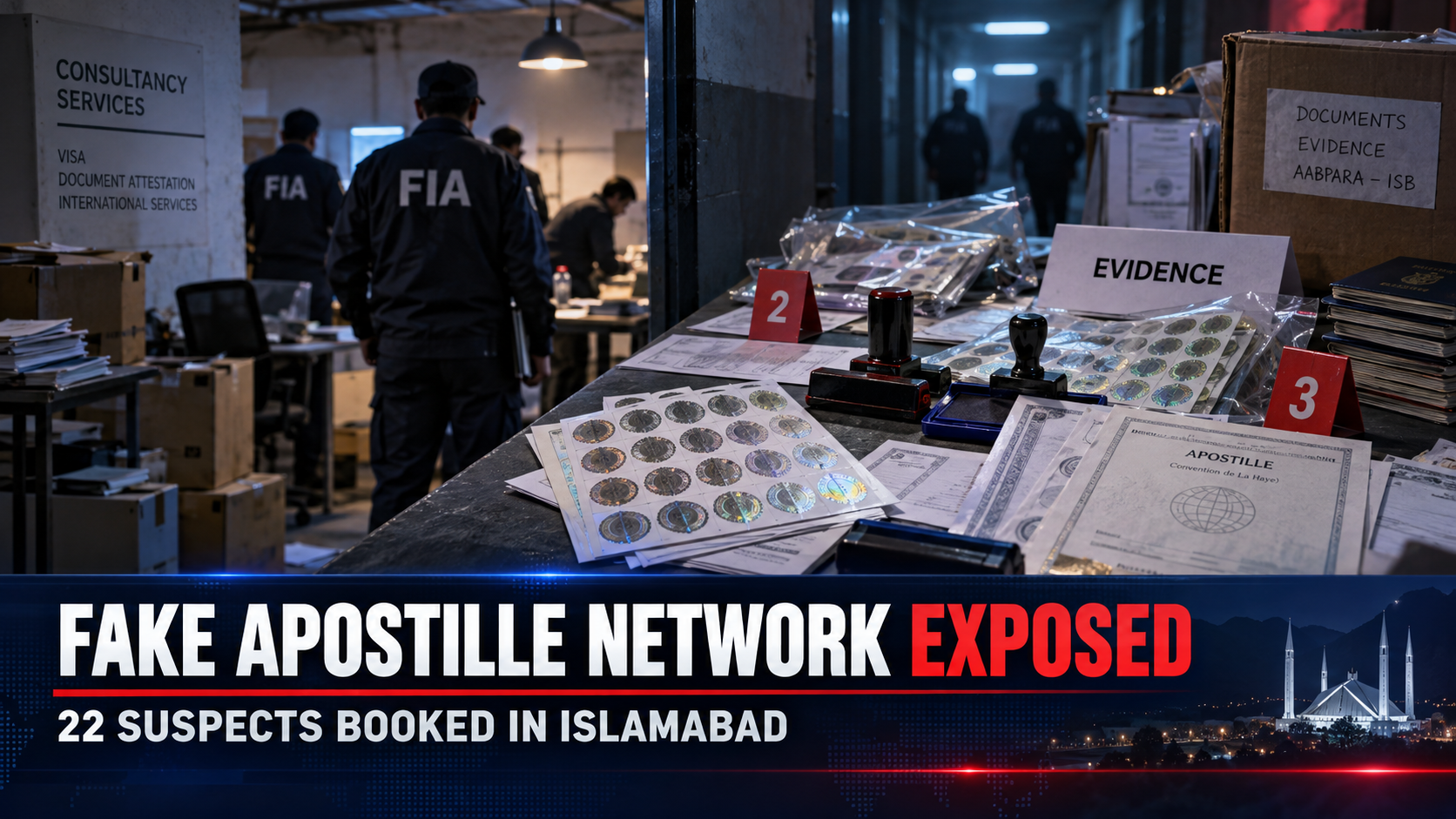 FIA Busts Alleged Fake Apostille Network in Islamabad; 22 Suspects Booked
